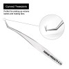 Eyelash Extension Tweezers Professional 2 Pcs Straight and Curved Pointed Tweezers Crafted Tweezers for 3D-6D olume False