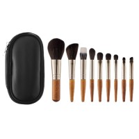 9pcs Professional Makeup Brush Set with Natural Wooden Handle Premium Synthetic Hair Foundation Powder Eyeshadow Brushes Private Label
