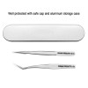 Eyelash Extension Tweezers Professional 2 Pcs Straight and Curved Pointed Tweezers Crafted Tweezers for 3D-6D olume False
