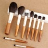 9pcs Professional Makeup Brush Set with Natural Wooden Handle Premium Synthetic Hair Foundation Powder Eyeshadow Brushes Private Label