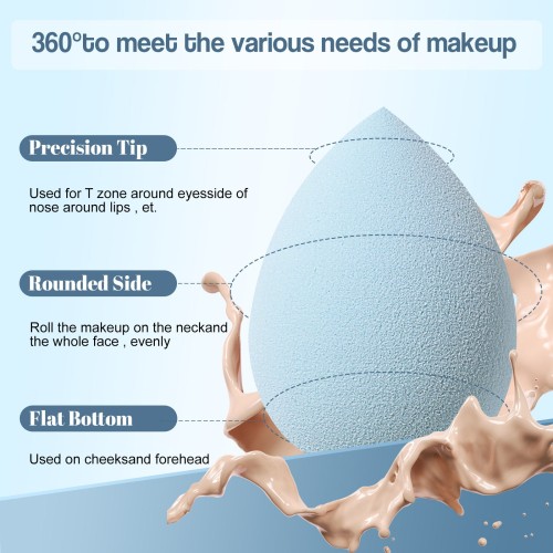 14PCS Eco-Friendly Triangle Water Drop Makeup Blender Sponges Set Soft Non-Latex Face Foundation Sponge Setting Powder