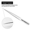 Eyelash Extension Tweezers Professional 2 Pcs Straight and Curved Pointed Tweezers Crafted Tweezers for 3D-6D olume False