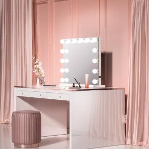 2021 new and hot big white color Hollywood Cosmetic Vanity Dressing Table with  mirror hollywood