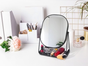 2021 New Style Cheap single side Desk Table Stand Makeup Mirror With Orgazier