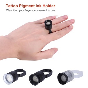 3 Types 100pcs Tattoo Ink Ring Pigment Ink Holder Container Cup with Sponge Eyebrow Tattoo Kits