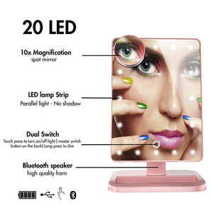 Antique Hollywood 20 LED Cosmetic Vanity Light Wireless Speaker Touch Screen Make Up Mirror