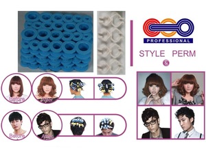 Blue plastic hair roller