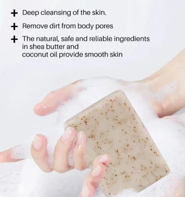 Body Scrub Soap Gentle Cleansing Softening Exfoliating Whitening Nourishing Moisturizing Coconut Soaps
