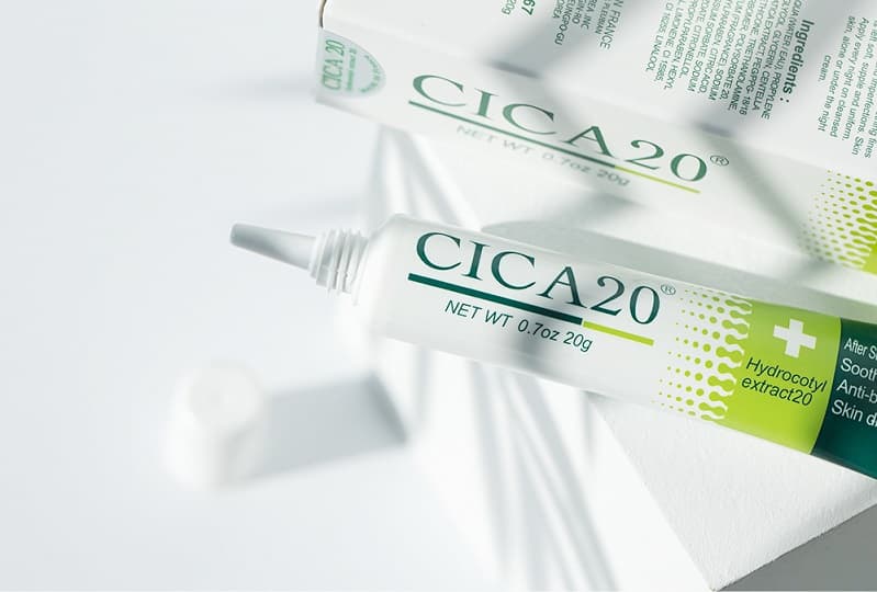 CICA20 Premium Scar Removal Gel, Stretch Mark Remover,Made in France, Skin Renewal Gel for acne