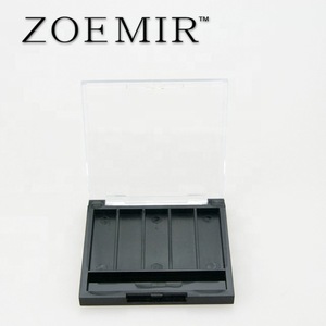 clear cap black 5 palette empty eye shadow case custom design compact powder case with brush place