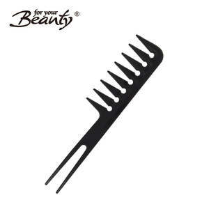 Double using method afro pick comb fork for salon hair cutting