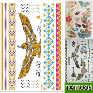 eagle design golden tattoo sticker body art YH051