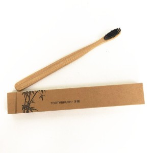 eco friend bamboo charcoal toothbrush using  bamboo holder
