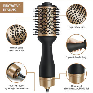 Electric Hot Comb 1200W Cepillo Para Cabello Hair Straightener Curler Peigne Electrique Hairstyle Curling One Step Hair Dryer