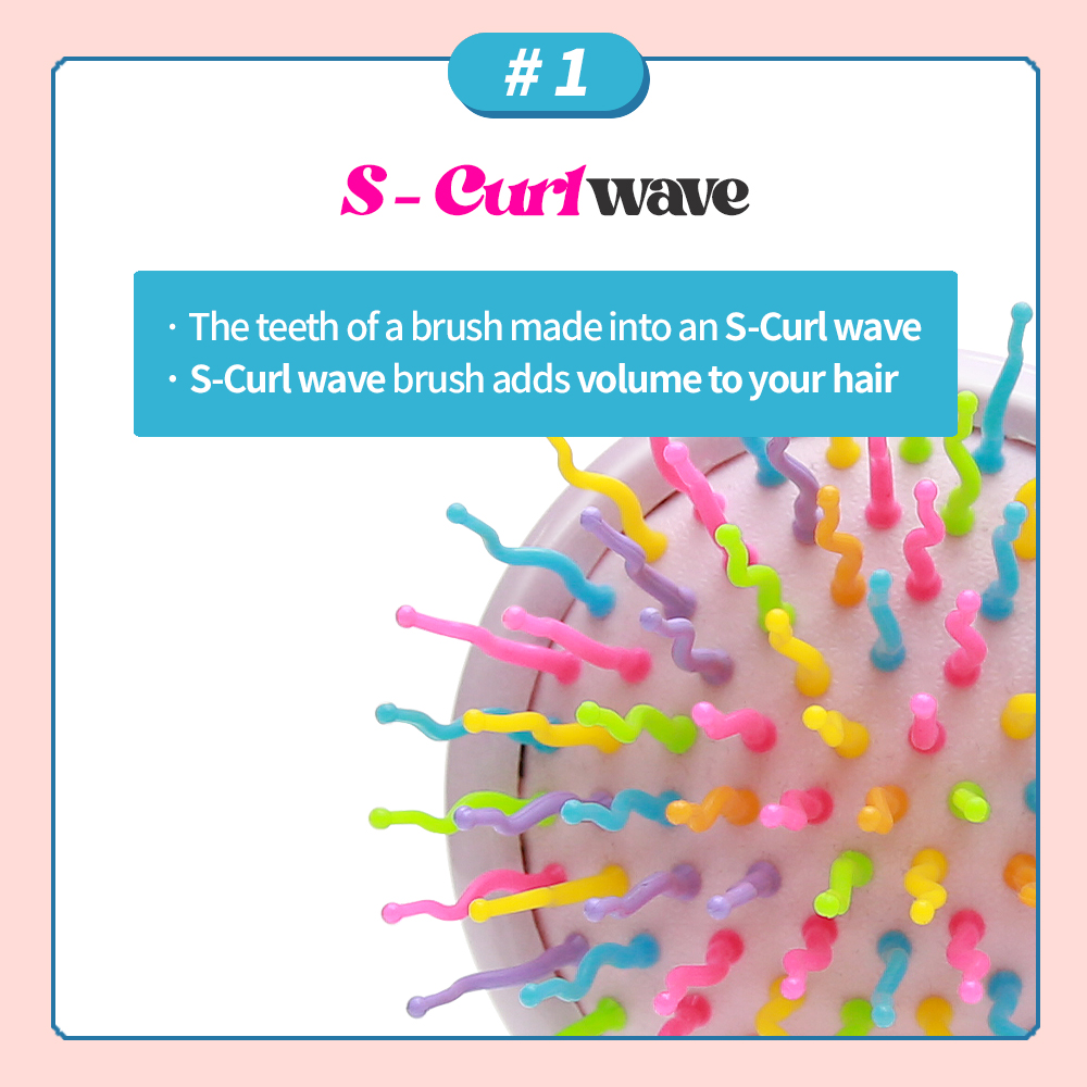 Eyecandy rainbow volume S hair brush (Medium), soft &amp; easy detangling, natural hair volume