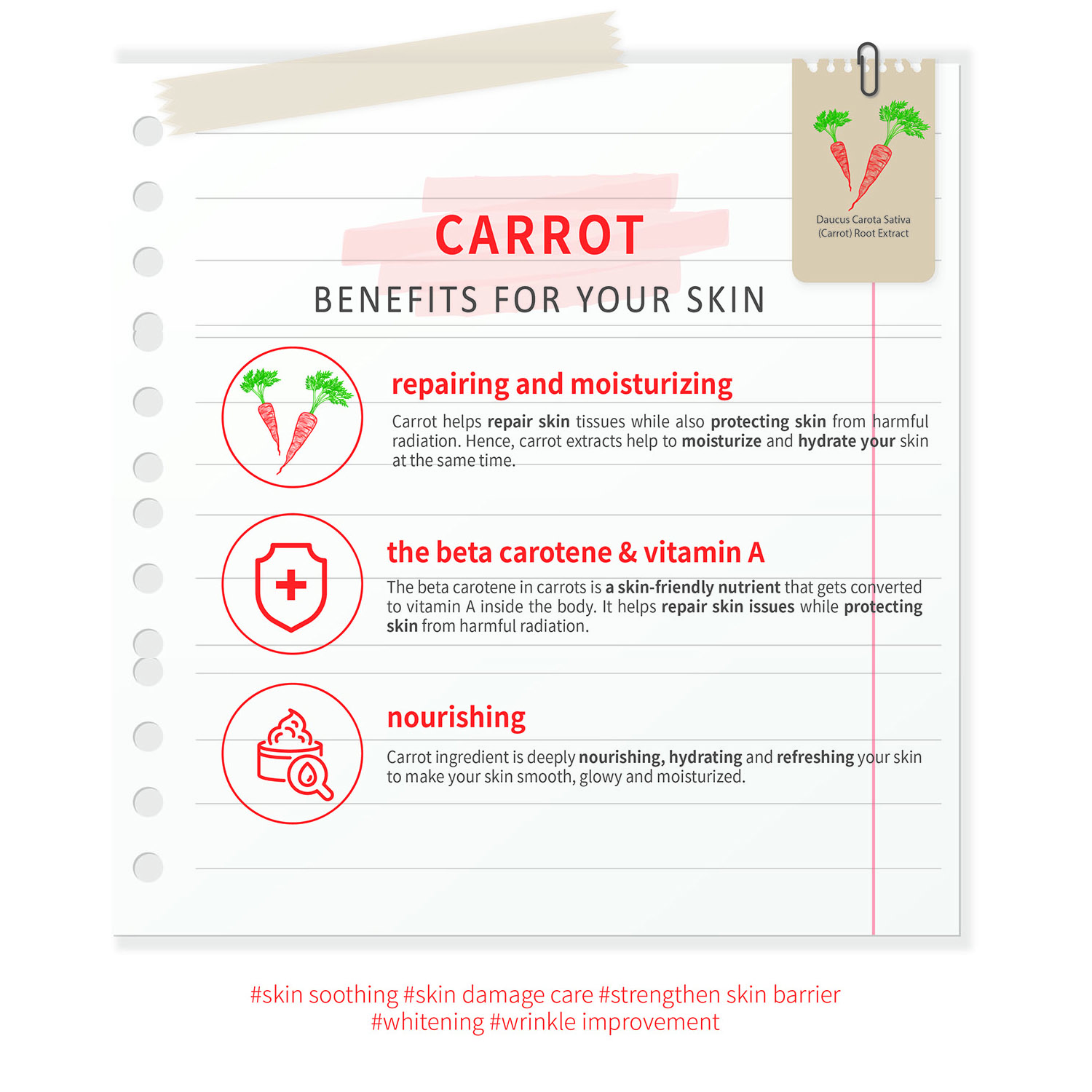 Face Sheet Mask (Carrot) for Moisturizing, Soothing, Brightening