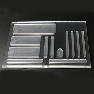 Lucite makeup counter shopfitting Perspex Aftershave Display stand Clear Acrylic Milled loading sorting tray