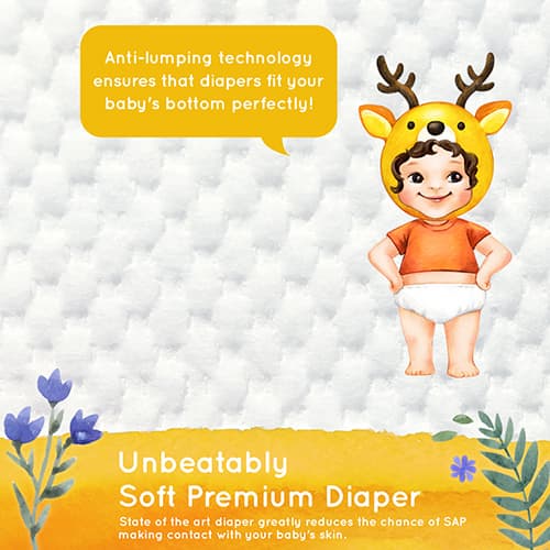 Natural Blossom Baby Diapers Size 2 (9-17lbs) 50 Count