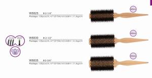 New Design Eco-friendly Boar / Nylon Bristles Rat Tail Natural Wood Thermal Hair Brushes