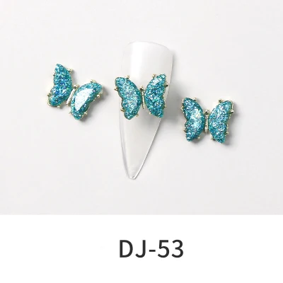 New Japanese Nail Butterfly Ornaments Three-Dimensional Aurora Dazzling Bright Crystal Butterfly Ornaments Metal Nail Decoration