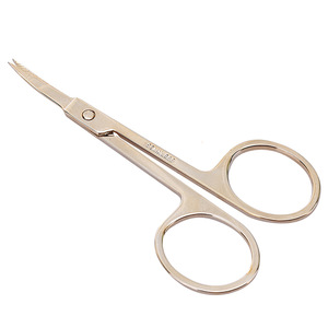 OEM makeup eyebrow scissors Stainless Steel Curved scissors gold