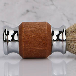 Private label metal handle badger hair shaving brush, men shaving brush set