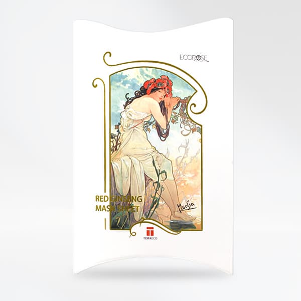 Redginseng Mask Pack with Mucha art 10pcs, Mask pack