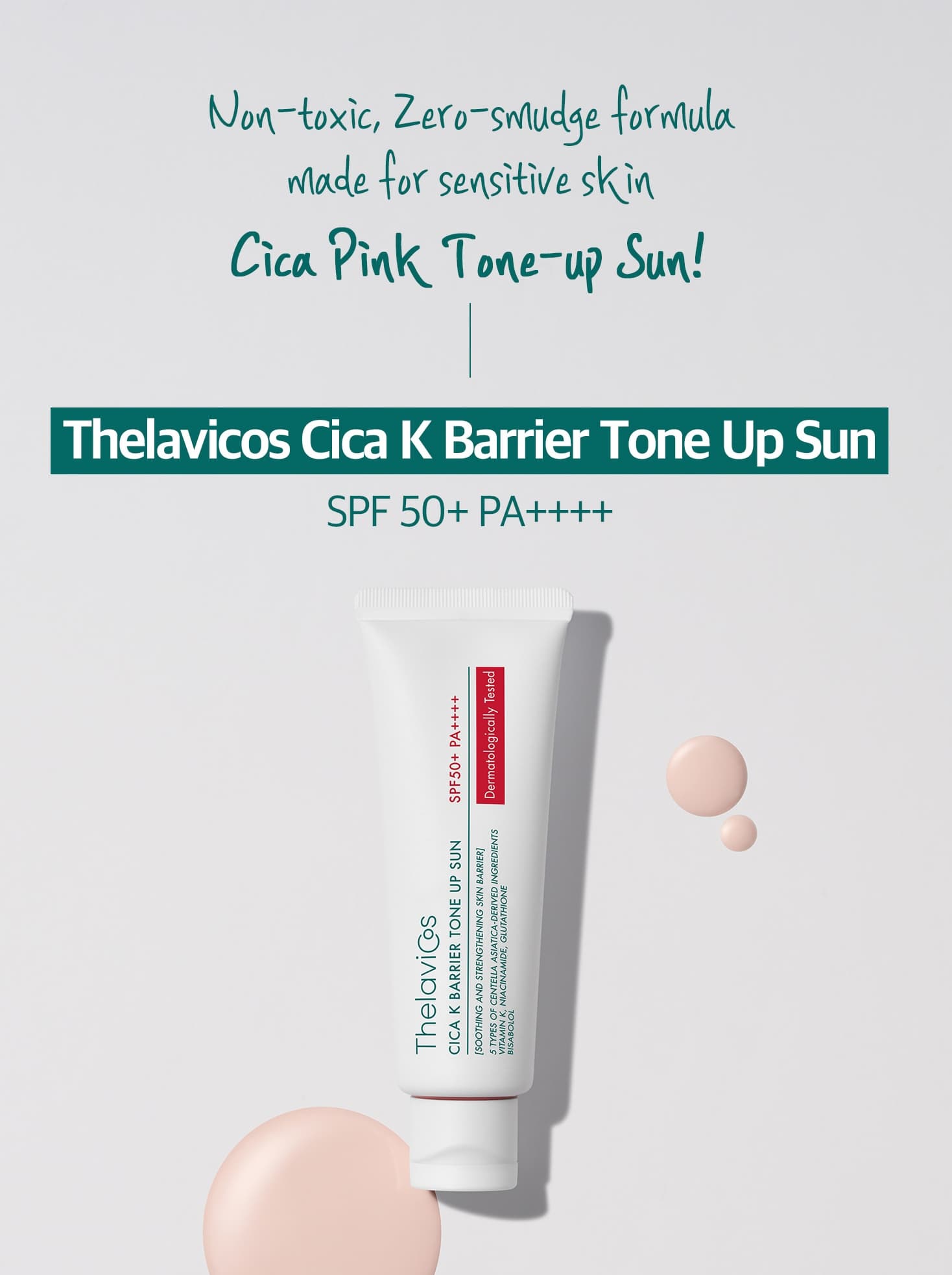 Skin Care Cica K Barrier Tone-Up Sun Cream SPF50+ PA++++ Set 50g + 15g