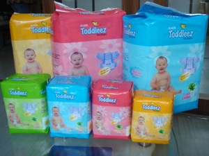 Toddleez PE Waist Stick  Diversion Layer Wood Pulp Disposable Baby Diapers/Nappies