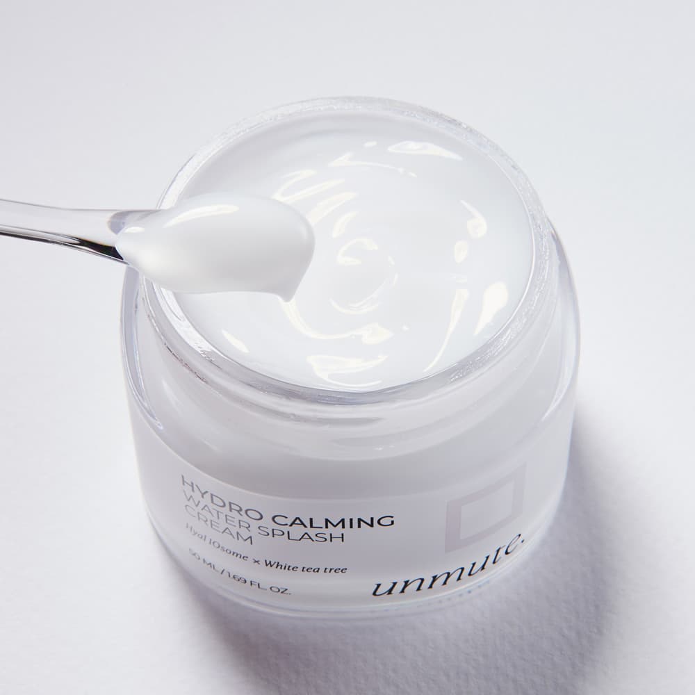 unmute hydro calming water splash cream 50ml, soothing cream, skin care, irritation skin, panthenol