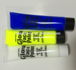 UV face paint by tube packed,Transparent bottle UV body paint for party show CH-215