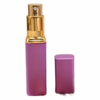 Mini Portable Pocket Size 5ML Anodized Gold Color Aluminum Rectangular Spray Glass Perfume Bottle