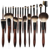 2026 24Pcs Black Blush Contour Wooden Handle Brown Bulk Private Label Luxury Vegan High Quality Professional Makeup Brush Set
