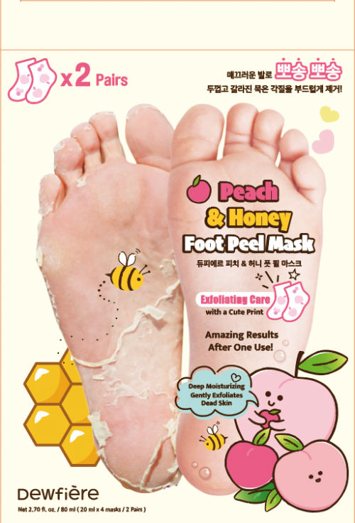 DEWFIERE FOOT PEEL MASK [PEACH + HONEY] - 2 PIECE SET