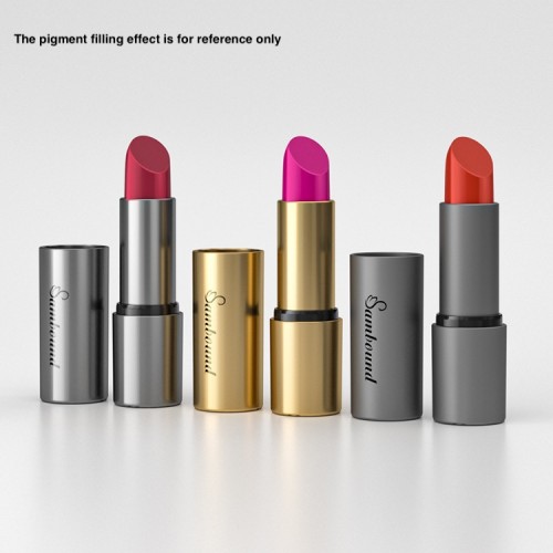 3ML Round Cute Silver Color Die-Casting Zinc Alloy Rotatable Metal Lipstick Empty Tube