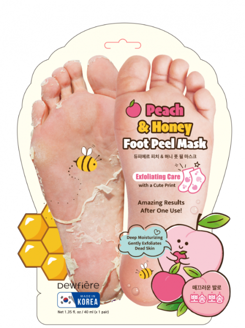 DEWFIERE FOOT PEEL MASK [PEACH + HONEY] - 2 PIECE SET
