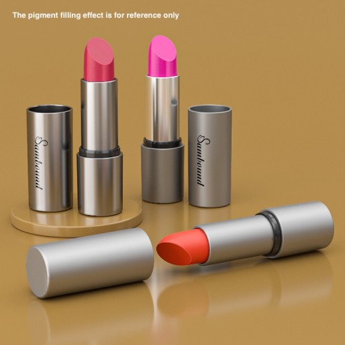 3ML Round Cute Silver Color Die-Casting Zinc Alloy Rotatable Metal Lipstick Empty Tube