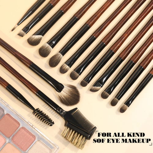 2026 24Pcs Black Blush Contour Wooden Handle Brown Bulk Private Label Luxury Vegan High Quality Professional Makeup Brush Set