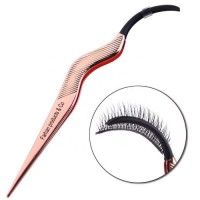 1 PC Eyelash Extension Stainless Steel Applicator Eyelash Curler Tweezers Clip Clamp Makeup Cosmetic Tool Eye
