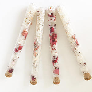 10g scented dried flowers bath salts in glass tube