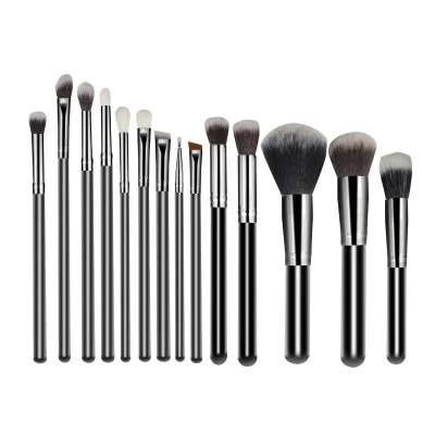 14PCS Brushes Premium Synthetic Professional Kabuki Face Cosmetics Black Makeup Brush Sets