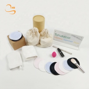 8cm Soft Bamboo Terry Eco-friendly Reusable Bamboo Makeup Remover Pads With Laundry Bag