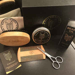 Amazon  hot sale shave private label mens care oil balm grooming kit beard comb for men