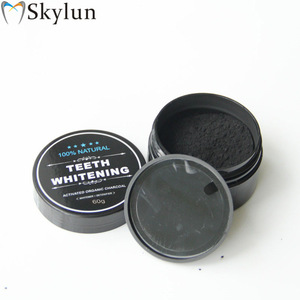 Black activated coconut charcoal tooth powder oral hygiene cleaning tooth  powder stains removal