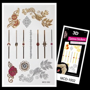 Custom Top Selling body art 3d flash gold temporary tattoos