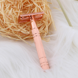 customised packaging rose gold metal razor zero waste wet shaver safety razor