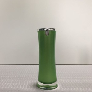 empty personalized green acrylic shampoo bottle