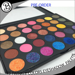 Eyeshadow glitter private label 35 Twinkle colors clear lid eyeshadow palette