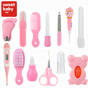 High quality infant safety set comb thermometer nail clipper baby care grooming kits