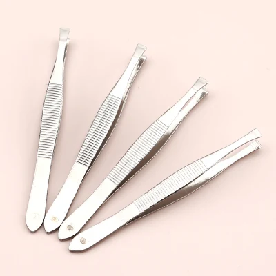 Horizontal Grain Tweezers Eyebrow Trimming Clip Positive Mouth Stainless Steel Eyebrow Pliers